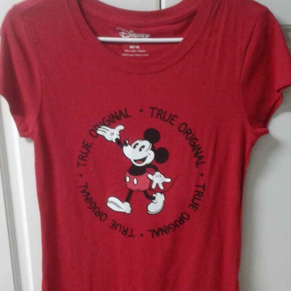 Disney red top t shirt size medium short sleeve